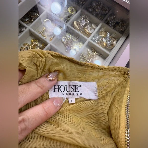 House of CB Gold Fringe Maxi Dress - Size Large - Picture 8 of 8